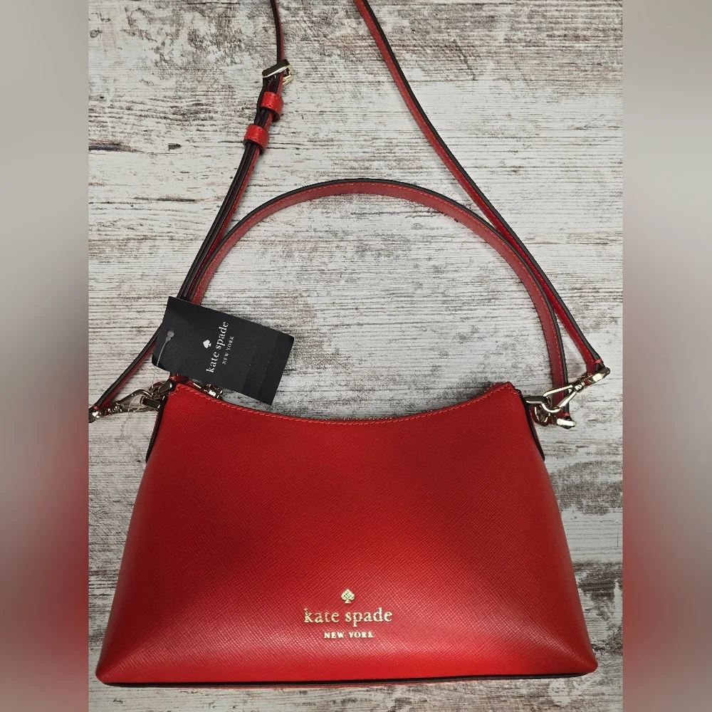 Kate Spade Sm Shoulder Purse Orangish Red NWT - Picture 2 of 6